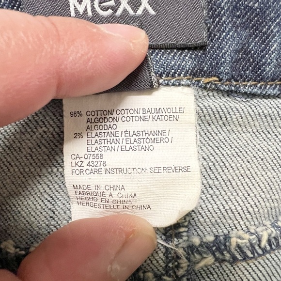 Mexx Womens 90s Y2K Red Zipper Detailed Dark Wash Denim Pleated Mini Skirt - Picture 7 of 10